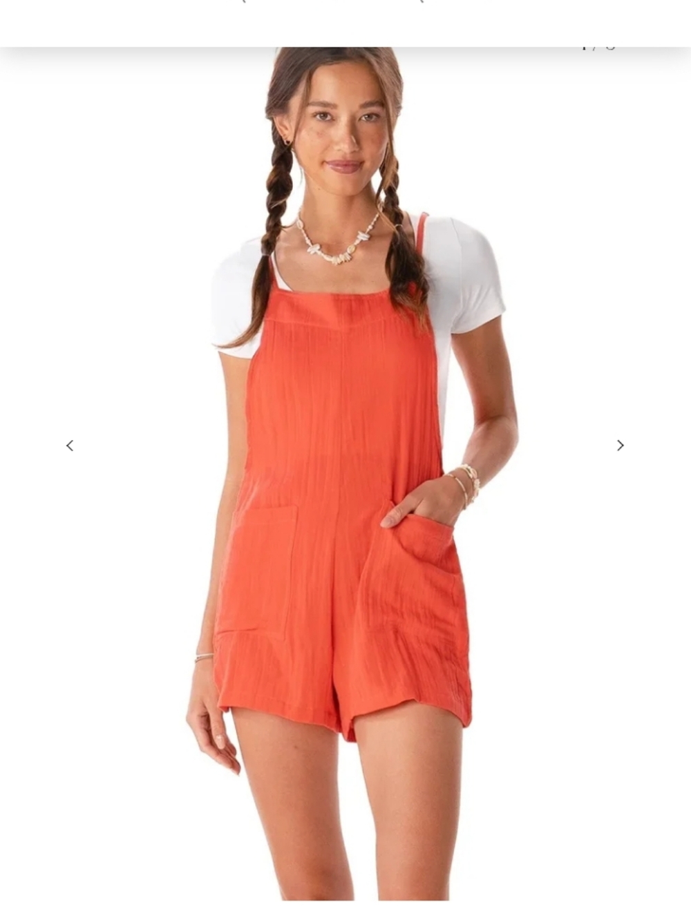NWOT: LOTUS & LUNA; ROMPER, BRIGHT. CORAL, MEDIUM.